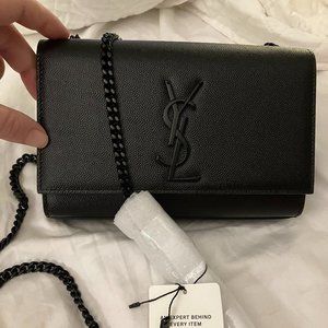 SOLD!! Black Saint Laurent YSL monogram Kate chain bag